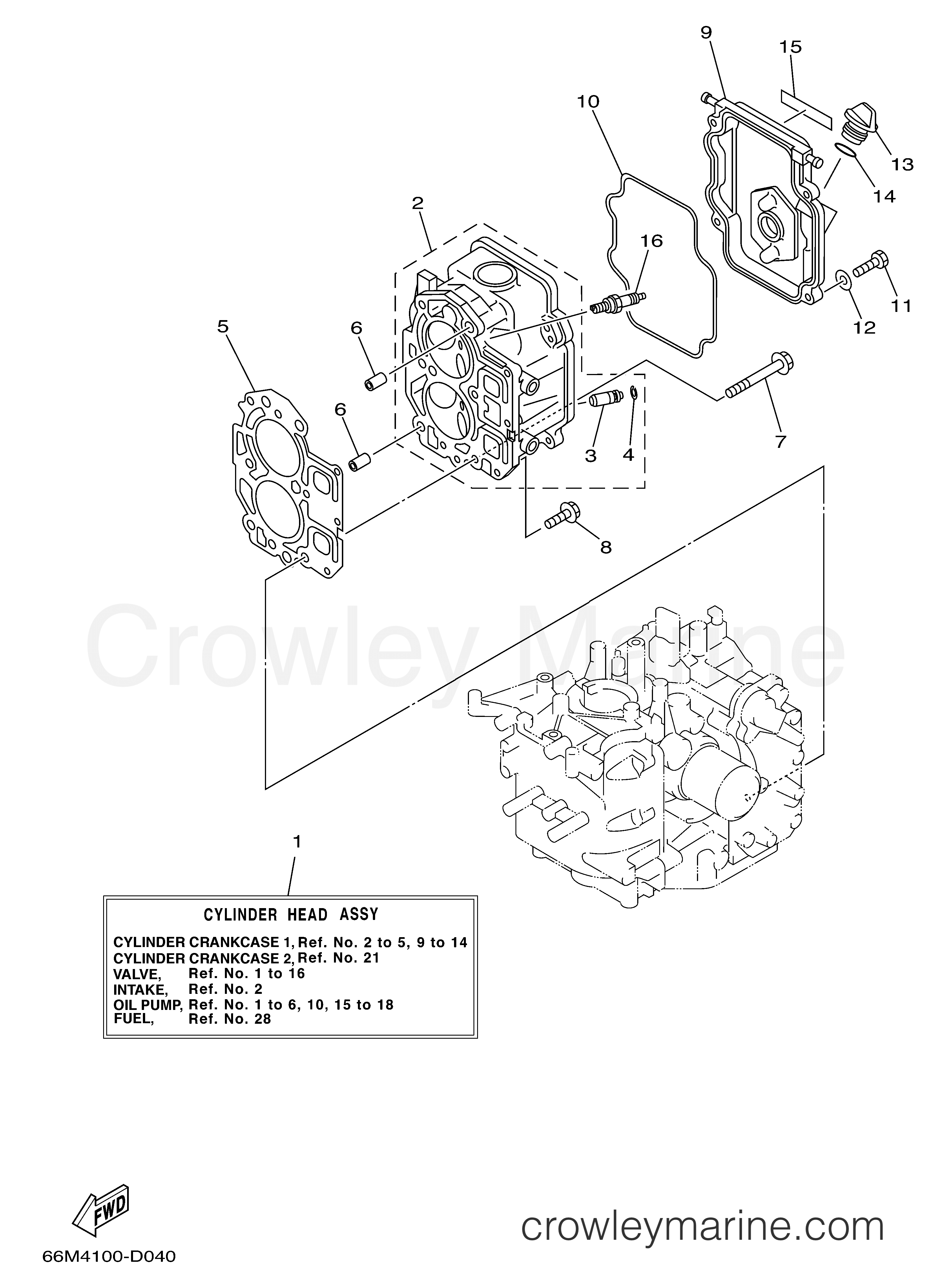 Yamaha Motors F15MSHD - CYLINDER HEAD ASSY