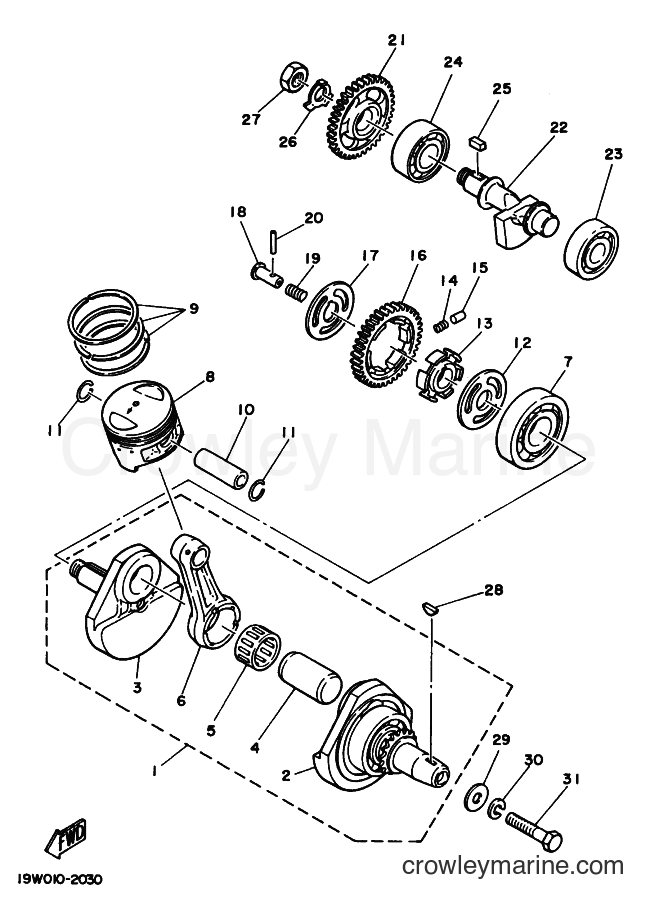 1998 Street Bike SR125 - SR125 (3MW7) [120] - CRANKSHAFT & PISTON