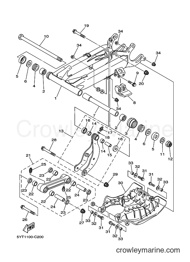 Yamaha Motors YFM350 (1BS8) [010] - REAR ARM