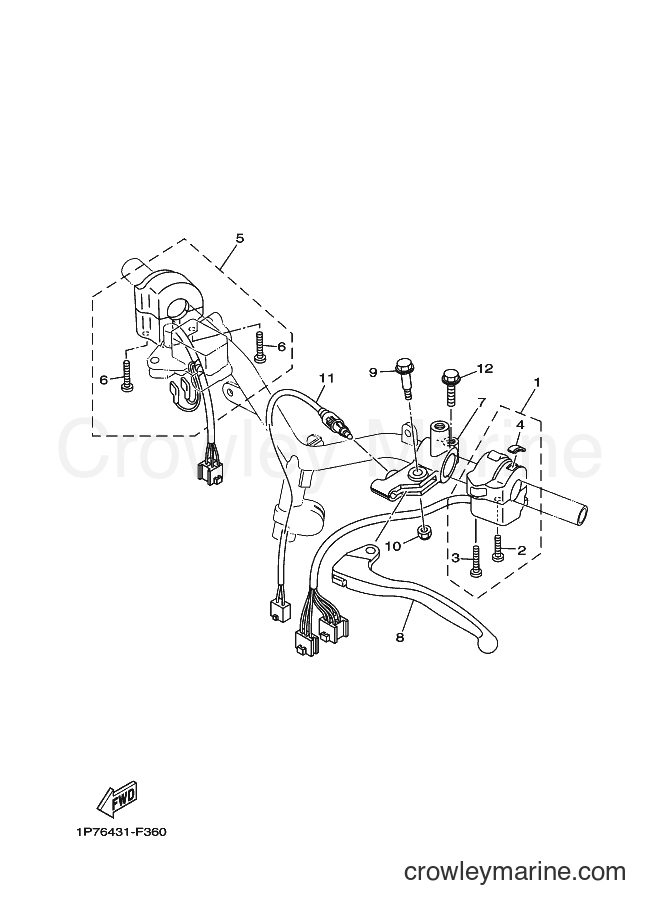 Yamaha Motors AT115 (1P7B) [010] - HANDLE SWITCH & LEVER