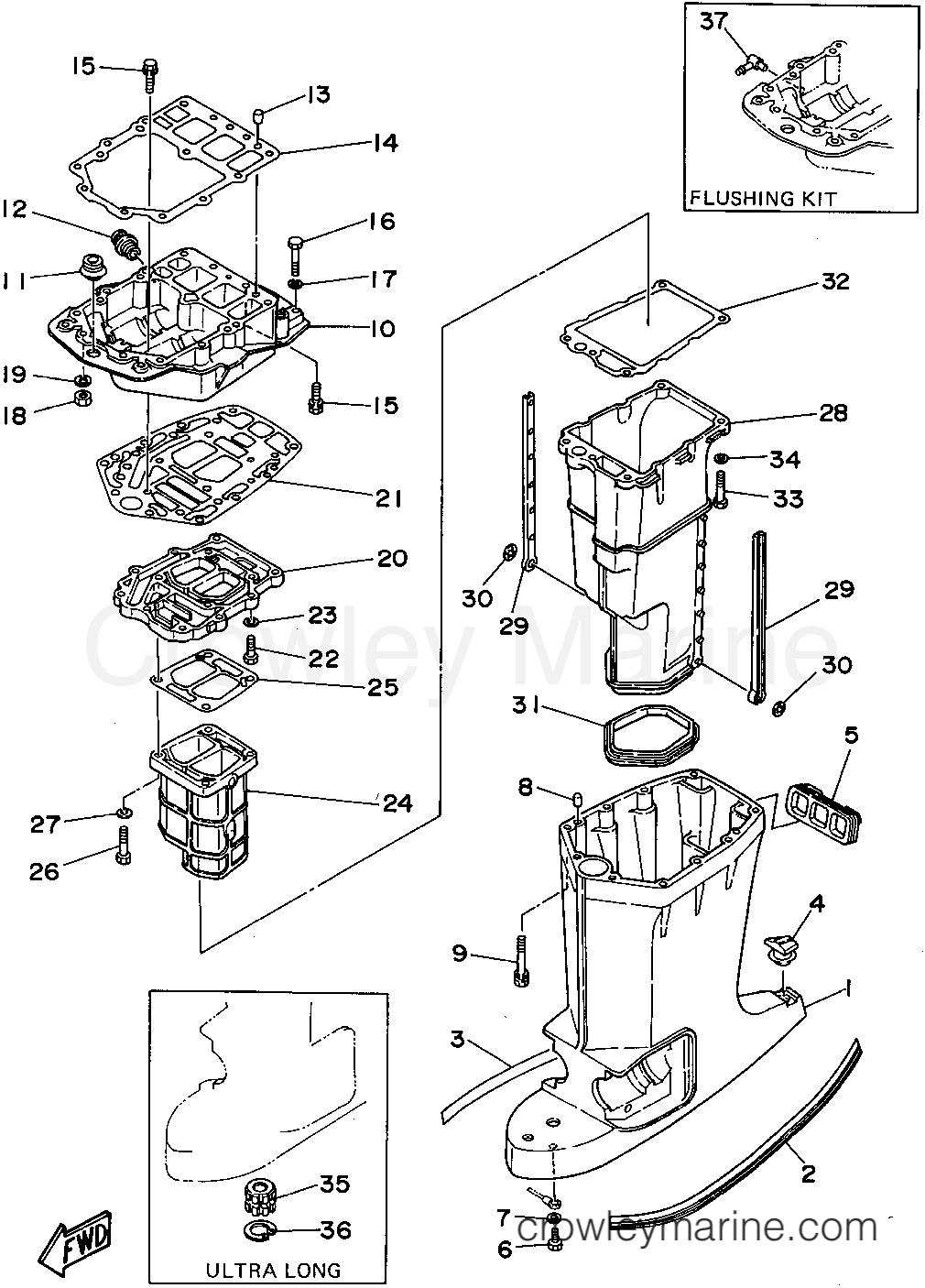 Yamaha Motors 150TLRT - UPPER CASING