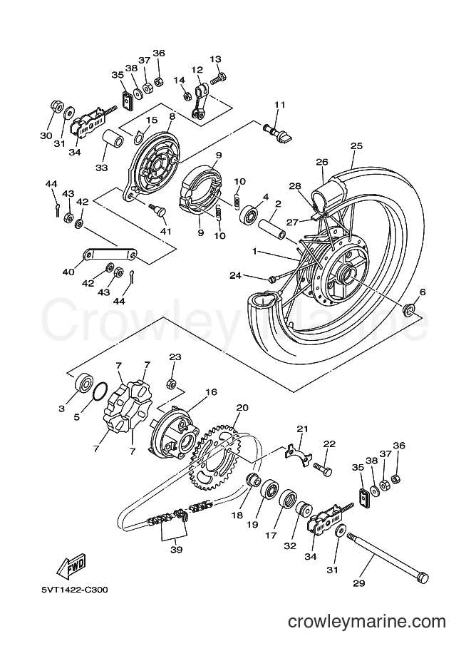 2004 Scooter T110E - T110E (5VT5) [010] - REAR WHEEL