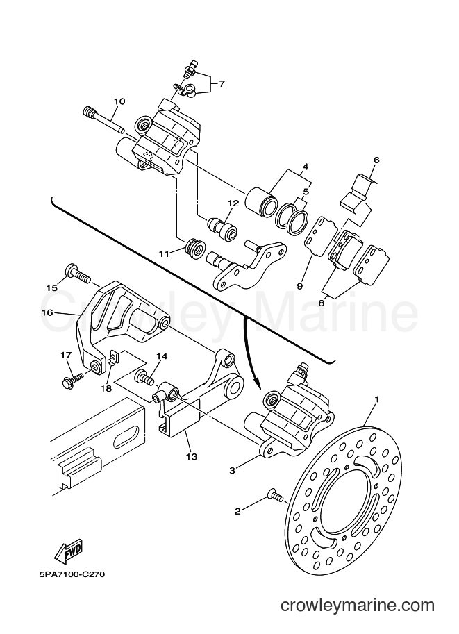 2004 Dirt Bike YZ85 - YZ85 (5PA7) [070] - REAR BRAKE CALIPER