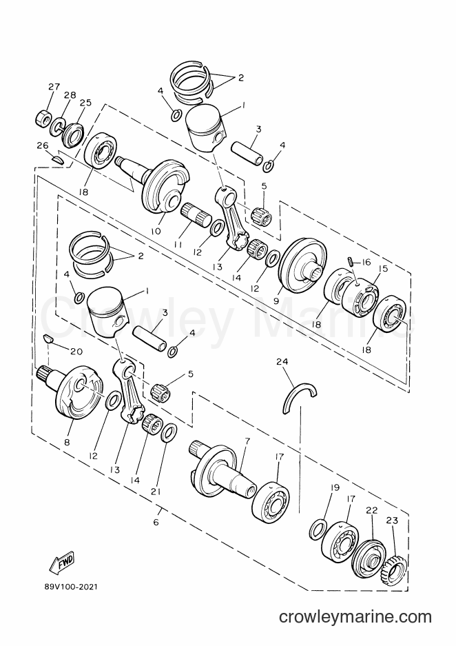 1992 Snowmobile VT480E - VT480E (89M1) [020] - CRANKSHAFT & PISTON
