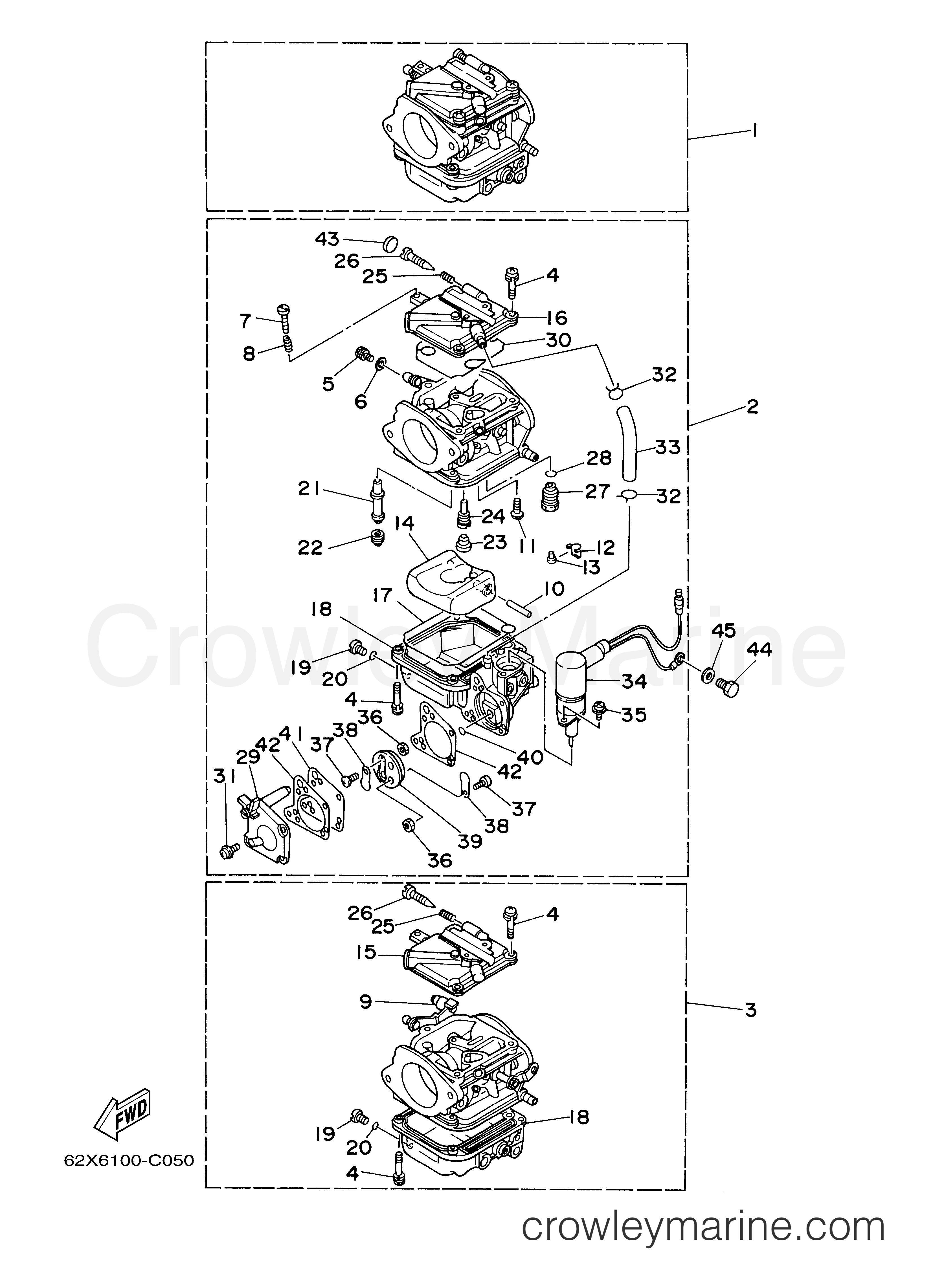 CARBURETOR 2004 Yamaha Outboard 40hp 40TLRC Crowley Marine