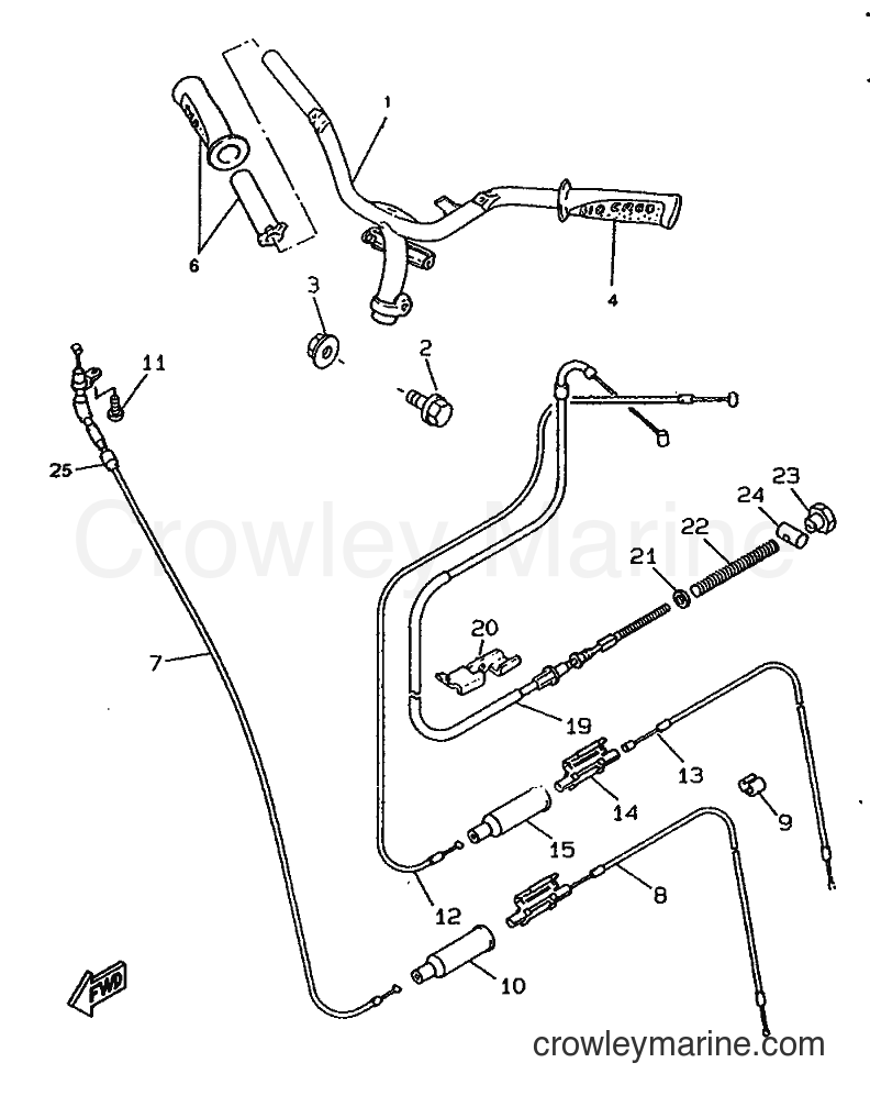 1996 Scooter CW50RSP - CW50RSP (4WL1) [999] - STEERING CABLE FOR DISK BRAKE