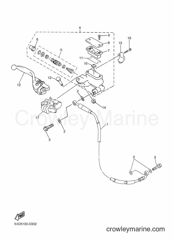 2005 Dirt Bike YZ450F - YZ450F (5XD6) [010] - FRONT MASTER CYLINDER