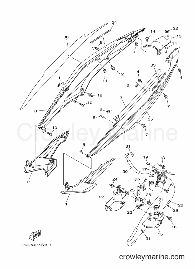 Yamaha Motors T150 (2NDB) [010] - SIDE COVER