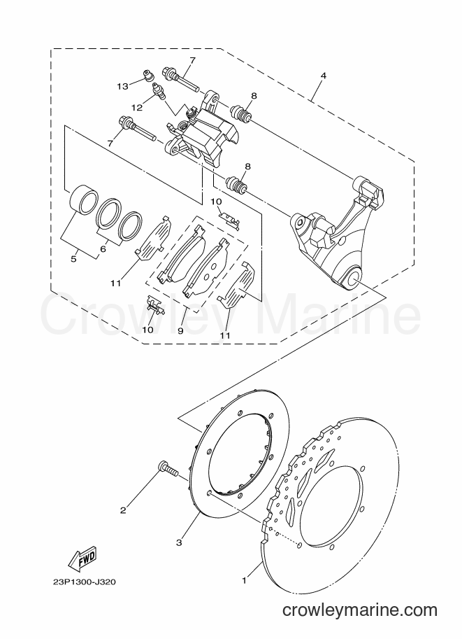 2013 Dirt Bike XT1200Z - XT1200Z (23PF) [010] - REAR BRAKE CALIPER