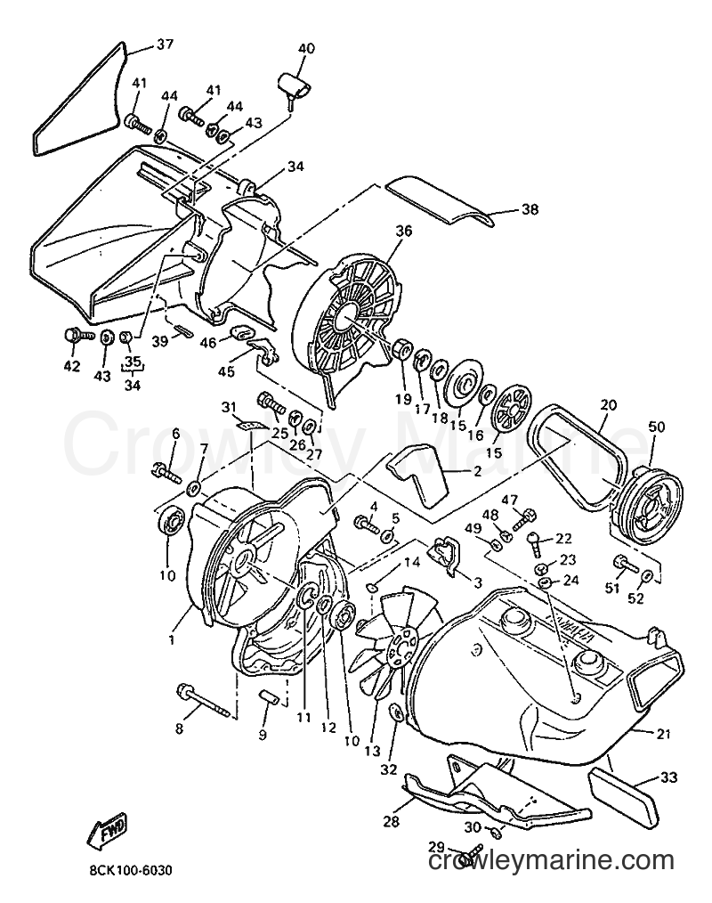 1996 Snowmobile VT480 - VT480 (8BK3) [010] - AIR SHROUD & FAN