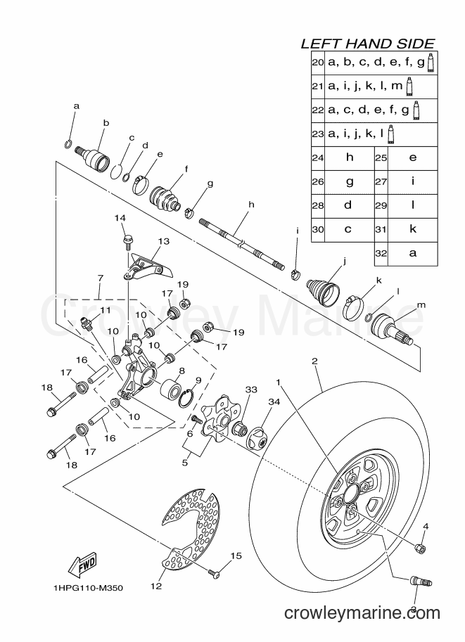 2014 ATV YFM550FWAD - YFM550FWAD (2LB2) [010] - REAR WHEEL
