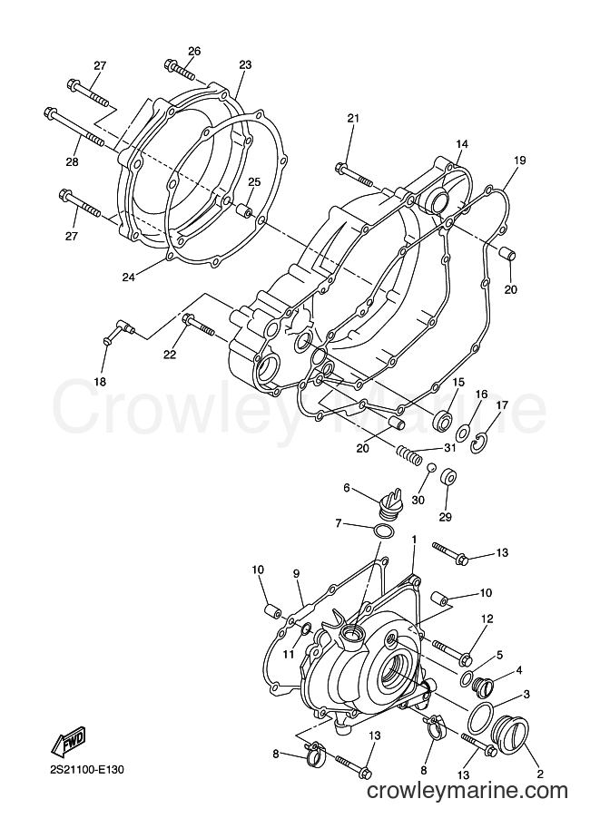 2006 Dirt Bike YZ450F - YZ450F (2S21) [020] - CRANKCASE COVER 1