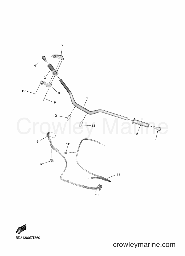 Yamaha Motors MXT850 (BD51) [060] - STEERING HANDLE & CABLE