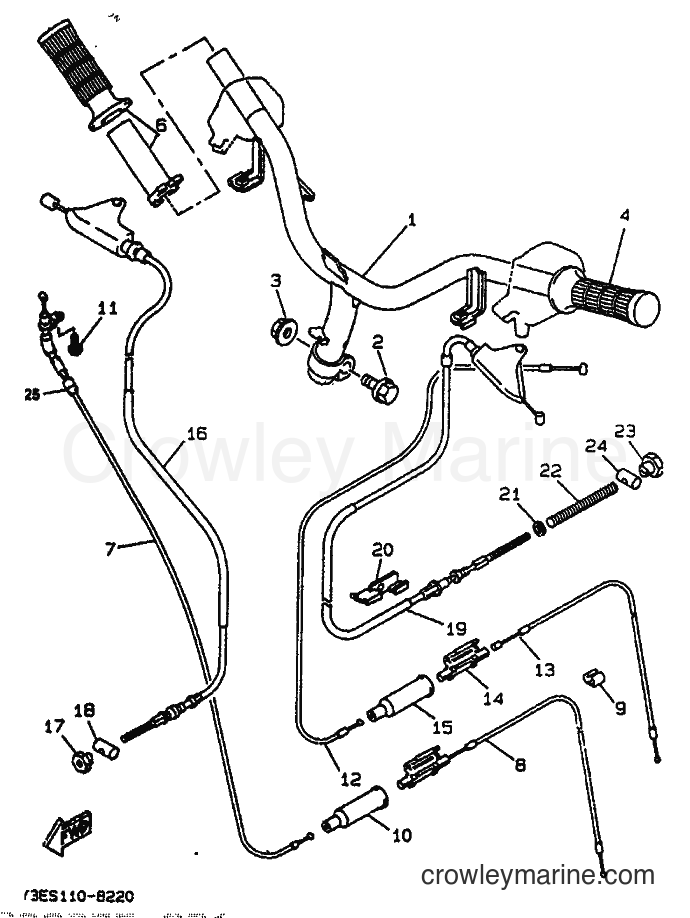 1994 Scooter CW50 - CW50 (4EY2) [999] - STEERING HANDLE & CABLE