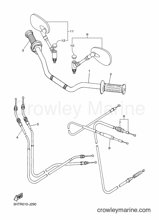 2014 Street Bike SR400 - SR400 (B271) [010] - STEERING HANDLE & CABLE