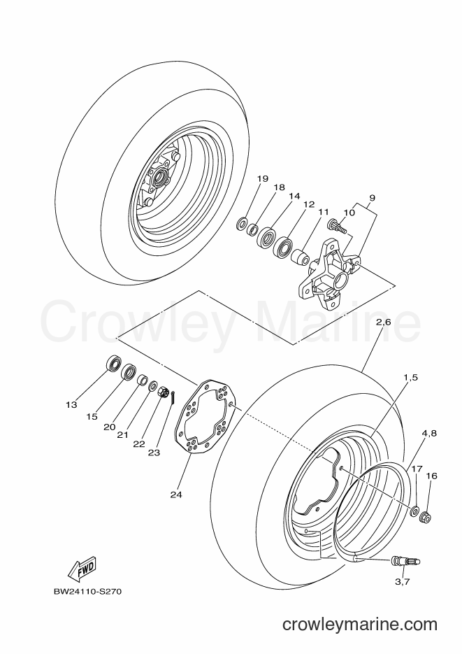 2017 ATV YFZ450R - YFZ450R (BW26) [010] - FRONT WHEEL