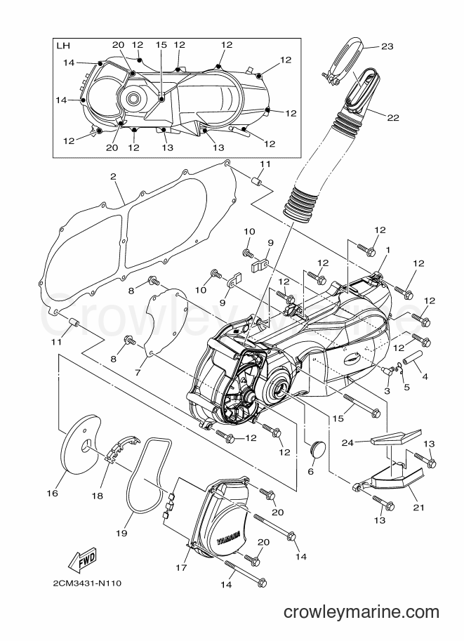 2016 Scooter MW125A - MW125A (2CMP) [010] - CRANKCASE COVER 1