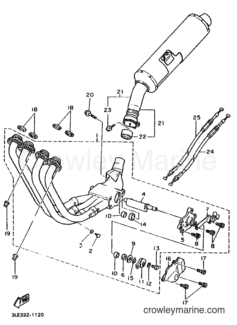 Yamaha Motors FZR1000 (3LE3) [010] - EXHAUST