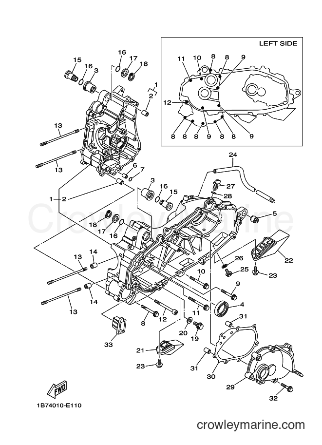 Yamaha Motors CP250 (1B7H) [010] - CRANKCASE
