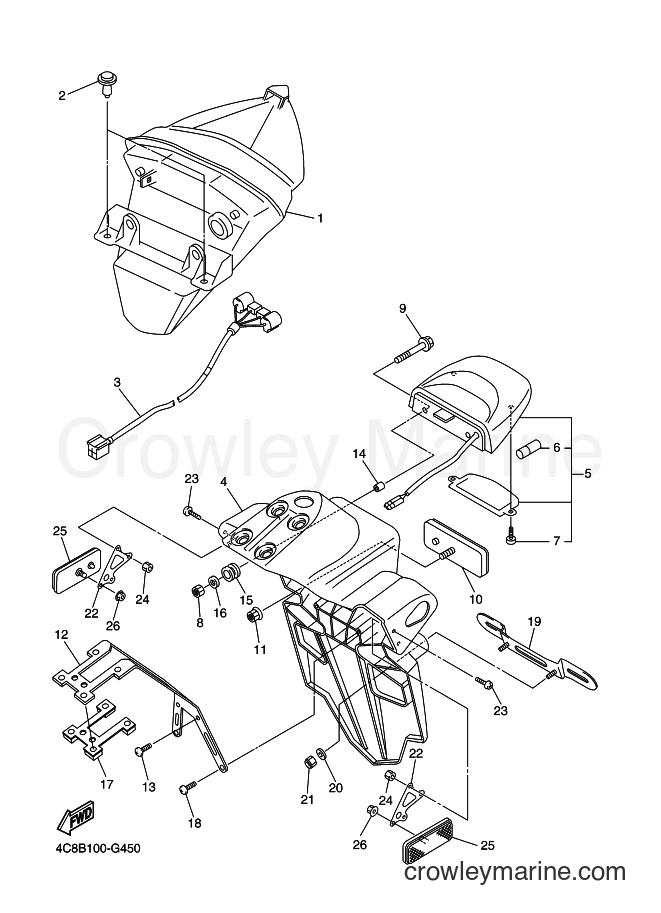 2008 Sport Bike YZF-R1 - YZF-R1 (4C8D) [010] - TAILLIGHT