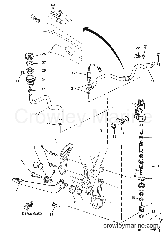 2008 Dirt Bike XT660Z - XT660Z (11D1) [010] - REAR MASTER CYLINDER