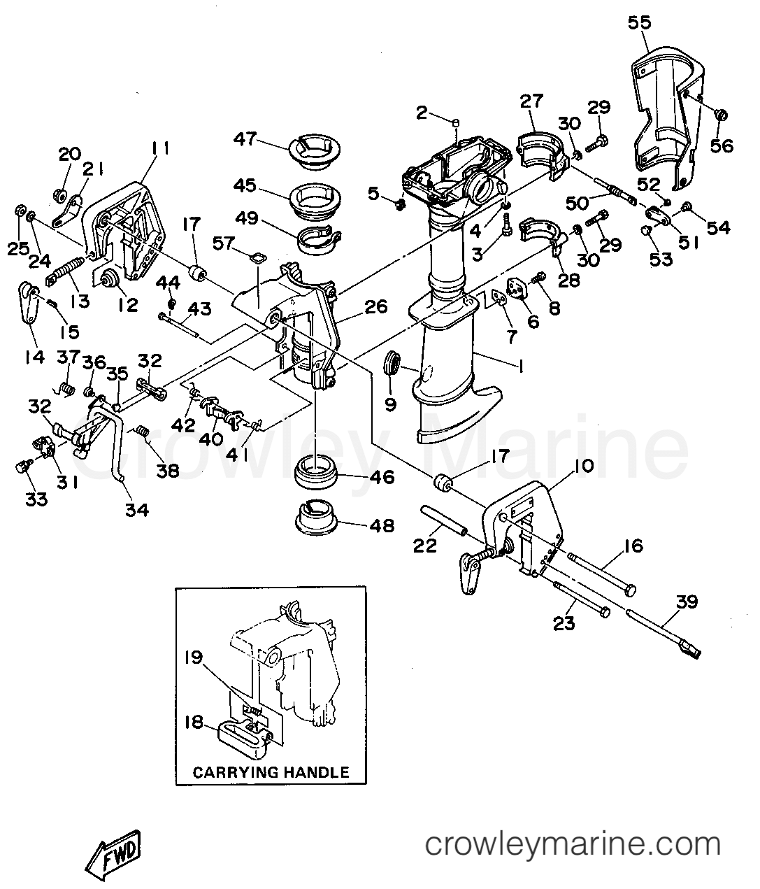 Yamaha Motors 3MSHS - UPPER CASING BRACKET