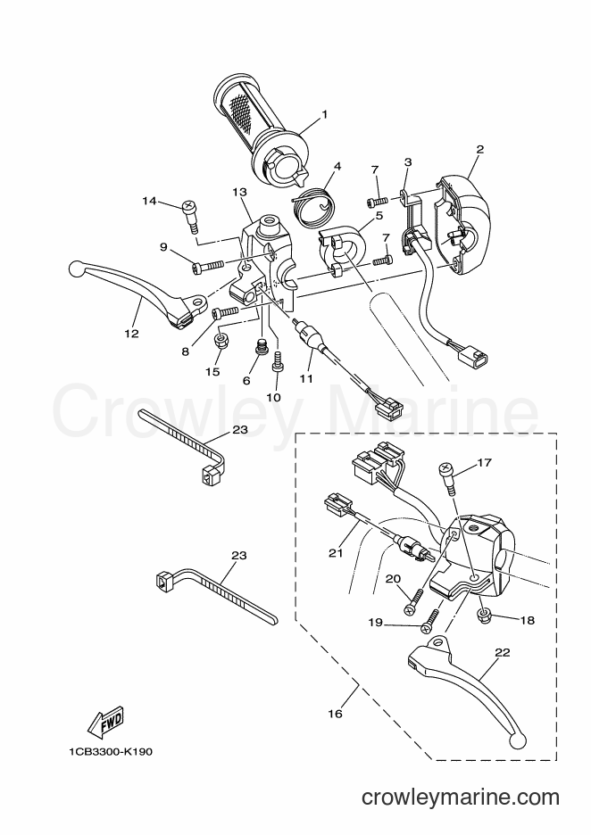 Yamaha Motors ED06 (1CB4) [010] - HANDLE SWITCH & LEVER