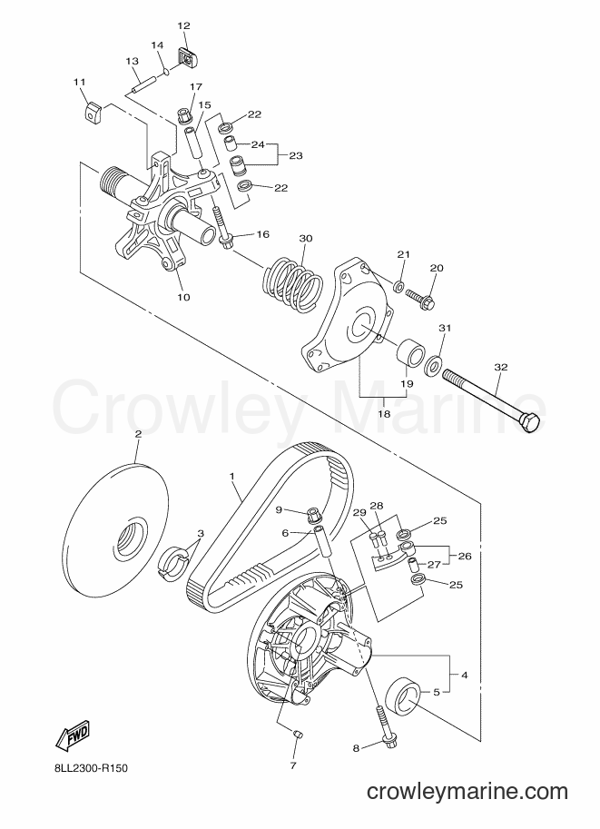 Yamaha Motors SRV10ML3 (8LL2) [010] - PRIMARY SHEAVE
