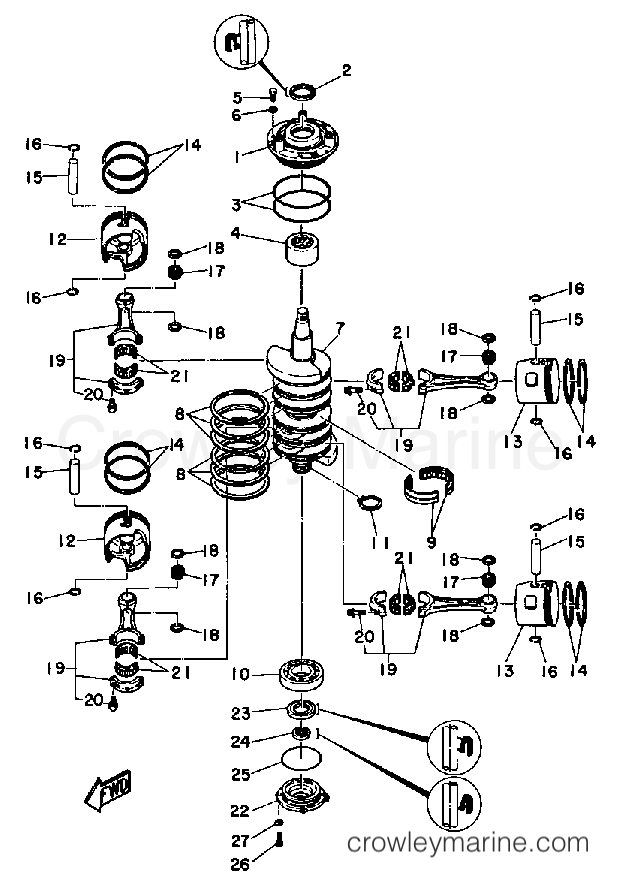 Yamaha Motors 115ETLH - CRANK PISTON
