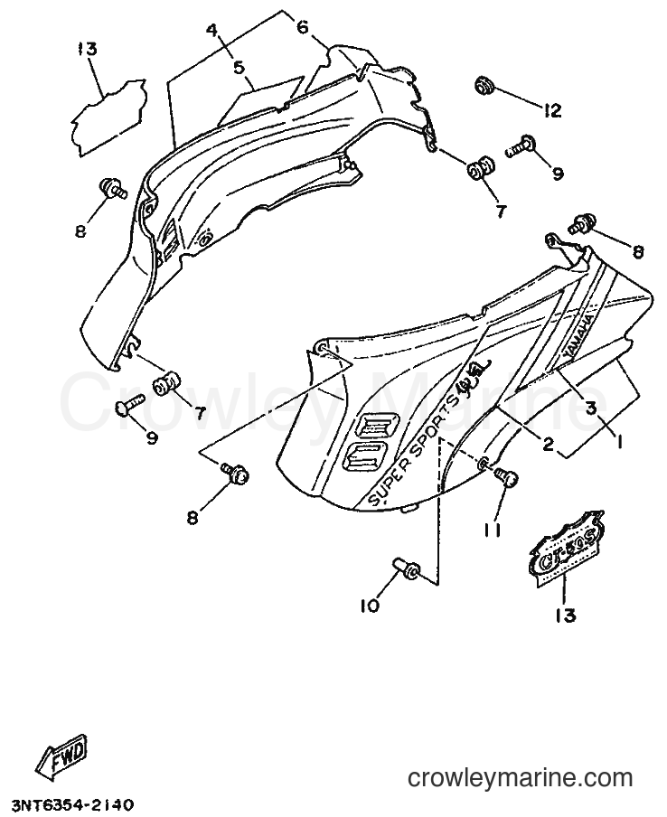1990 Scooter CT50S - CT50S (3NT6) [999] - SIDE COVER & OIL TANK