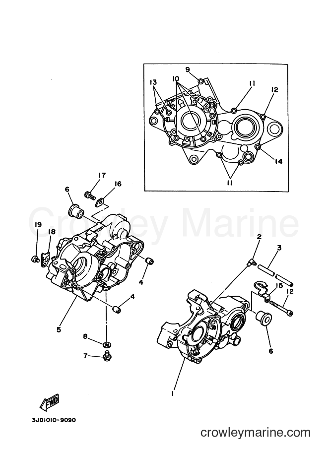 1991 Dirt Bike YZ125 - YZ125 (3XJ4) [999] - CRANKCASE