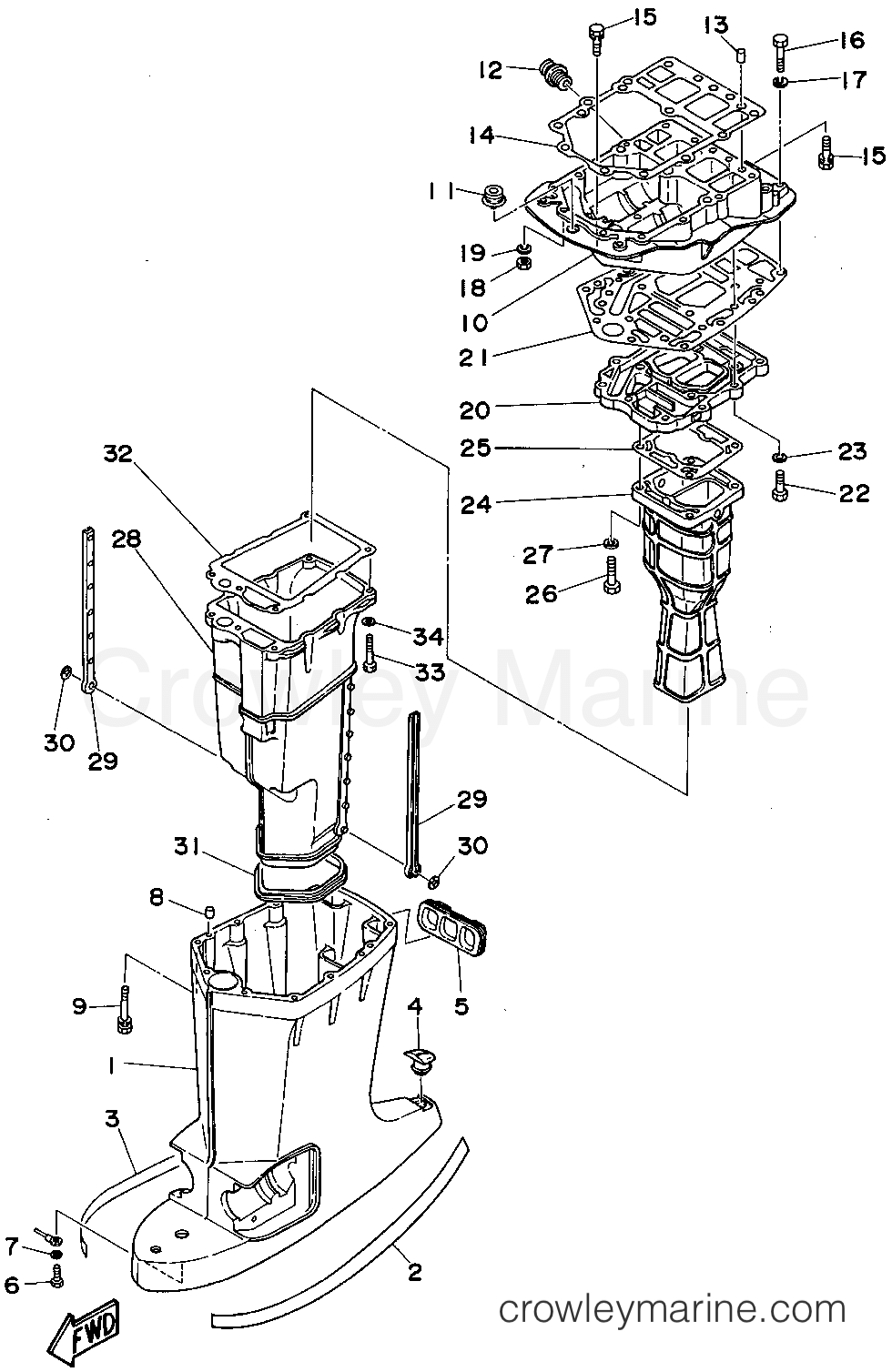 Yamaha Motors P115TLRU - UPPER CASING
