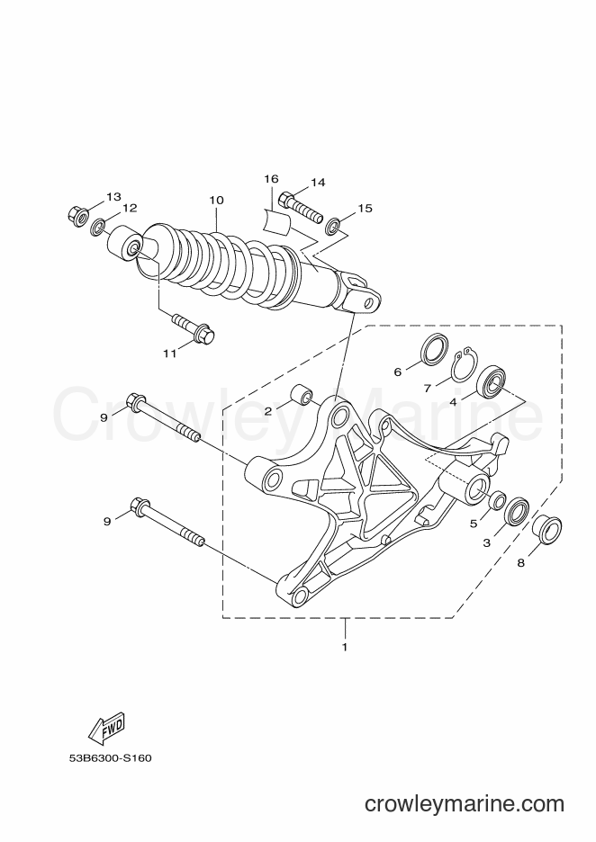 2017 Scooter HW125 - HW125 (53B6) [010] - REAR ARM & SUSPENSION