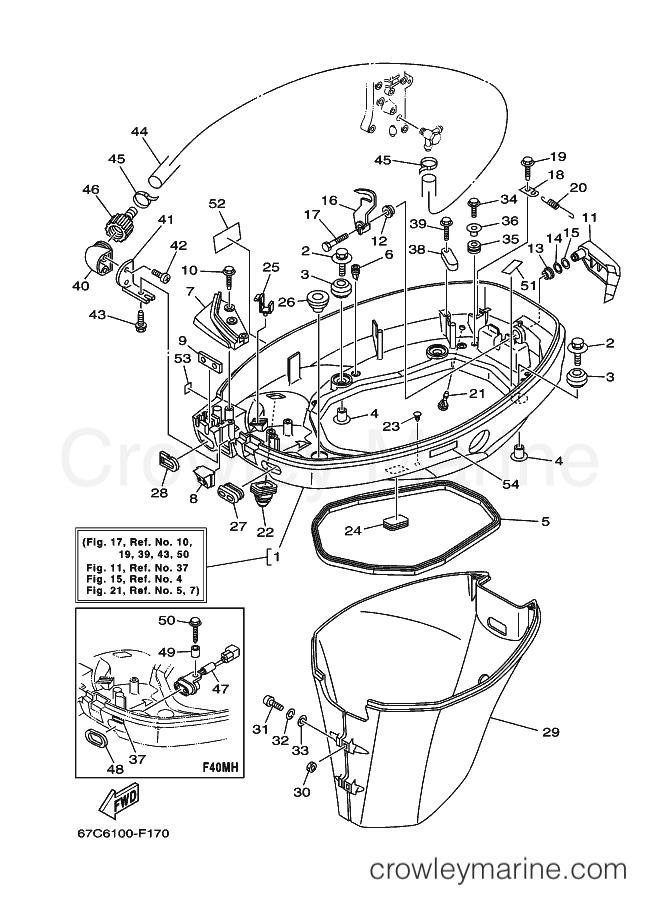 Yamaha Motors F40ELHF (67C6) [150] - BOTTOM COWLING