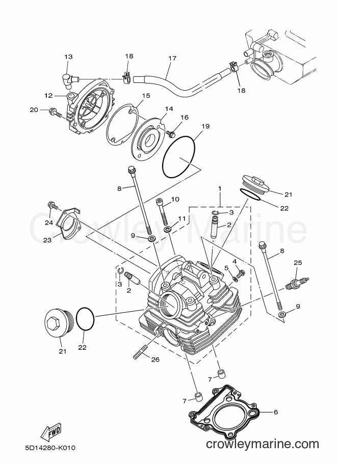 Yamaha Motors YBR250 (5D14) [010] - CYLINDER HEAD