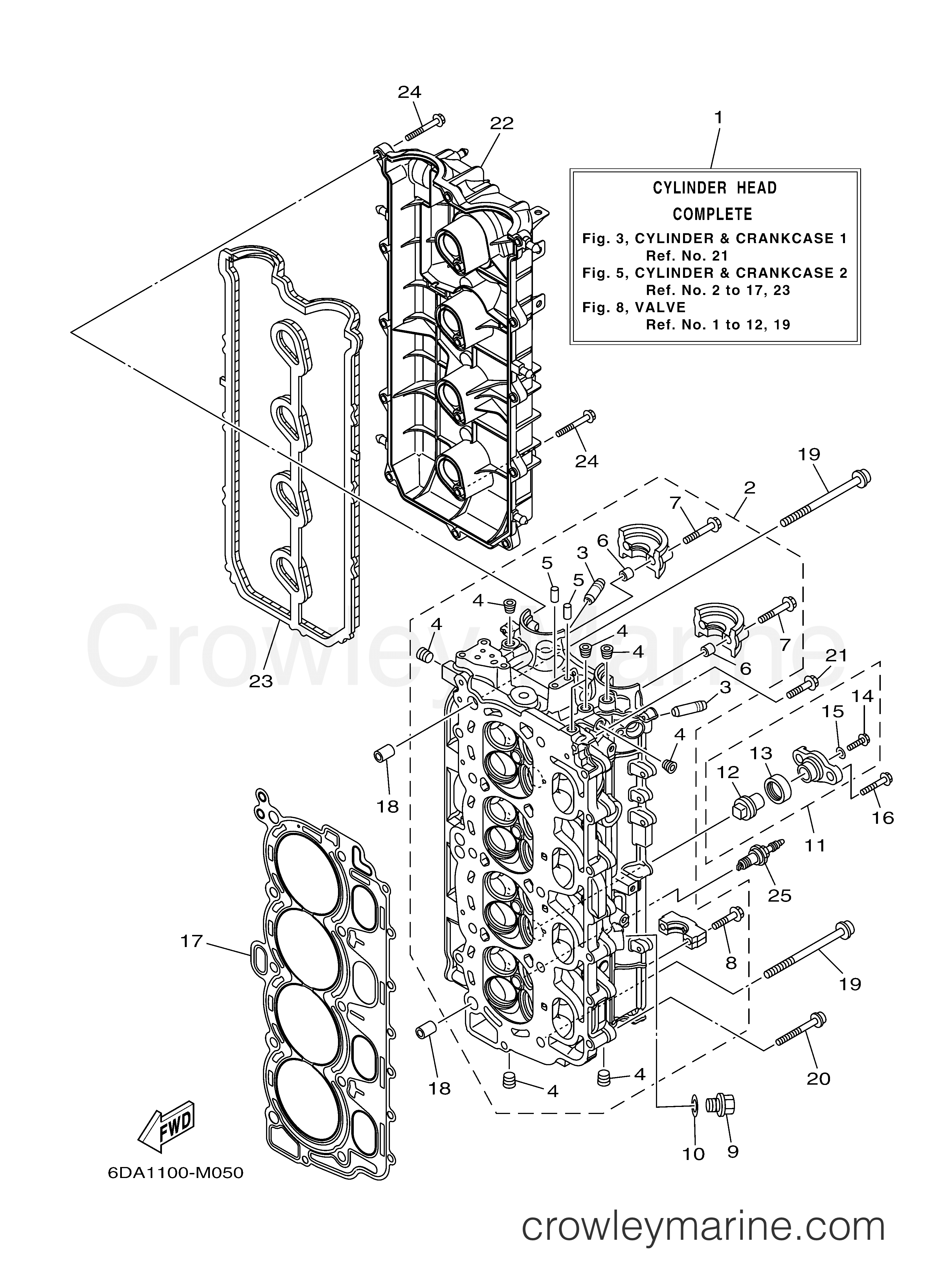 Yamaha Motors F200LB - CYLINDER CRANKCASE 2