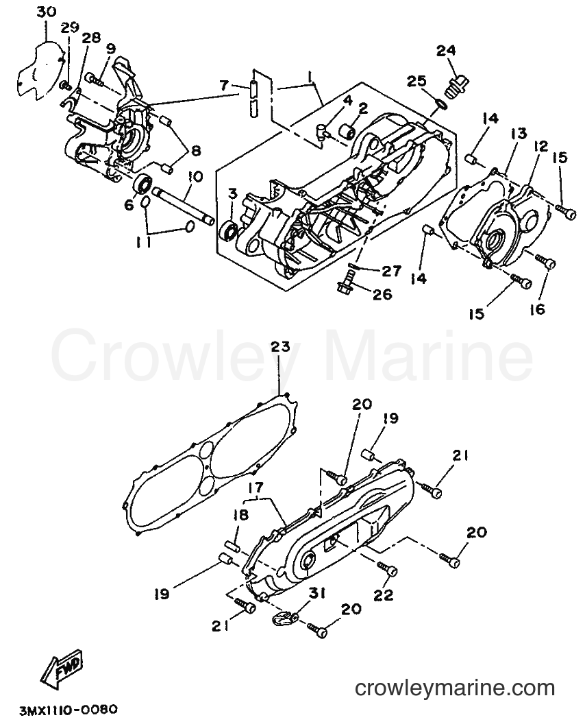 1992 Scooter CW50 - CW50 (4CA3) [999] - CRANKCASE