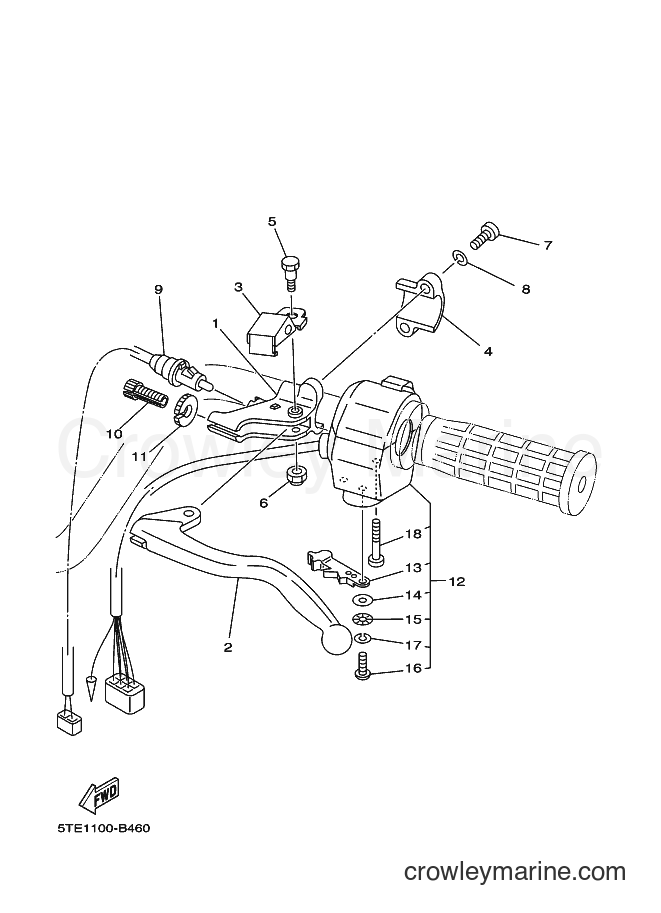 Yamaha Motors YFM400FWAN (5TE2) [010] - HANDLE SWITCH & LEVER