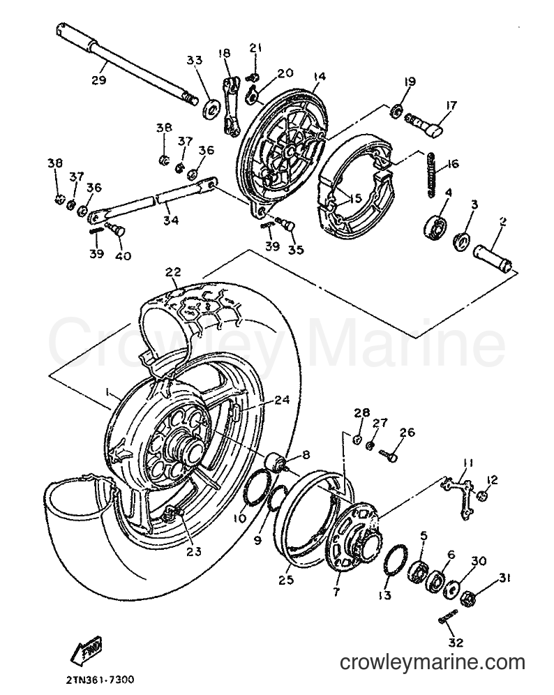 1987 Cruiser XV1000 - XV1000 (2TN) [999] - REAR WHEEL