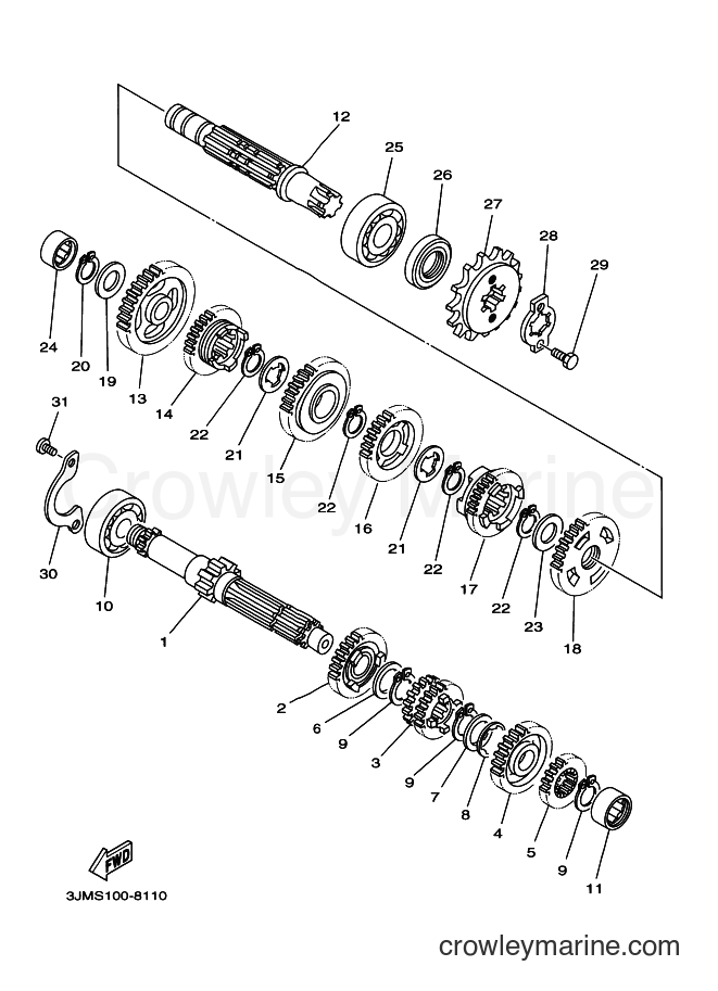 Yamaha Motors YFS200 (5VM2) [010] - TRANSMISSION