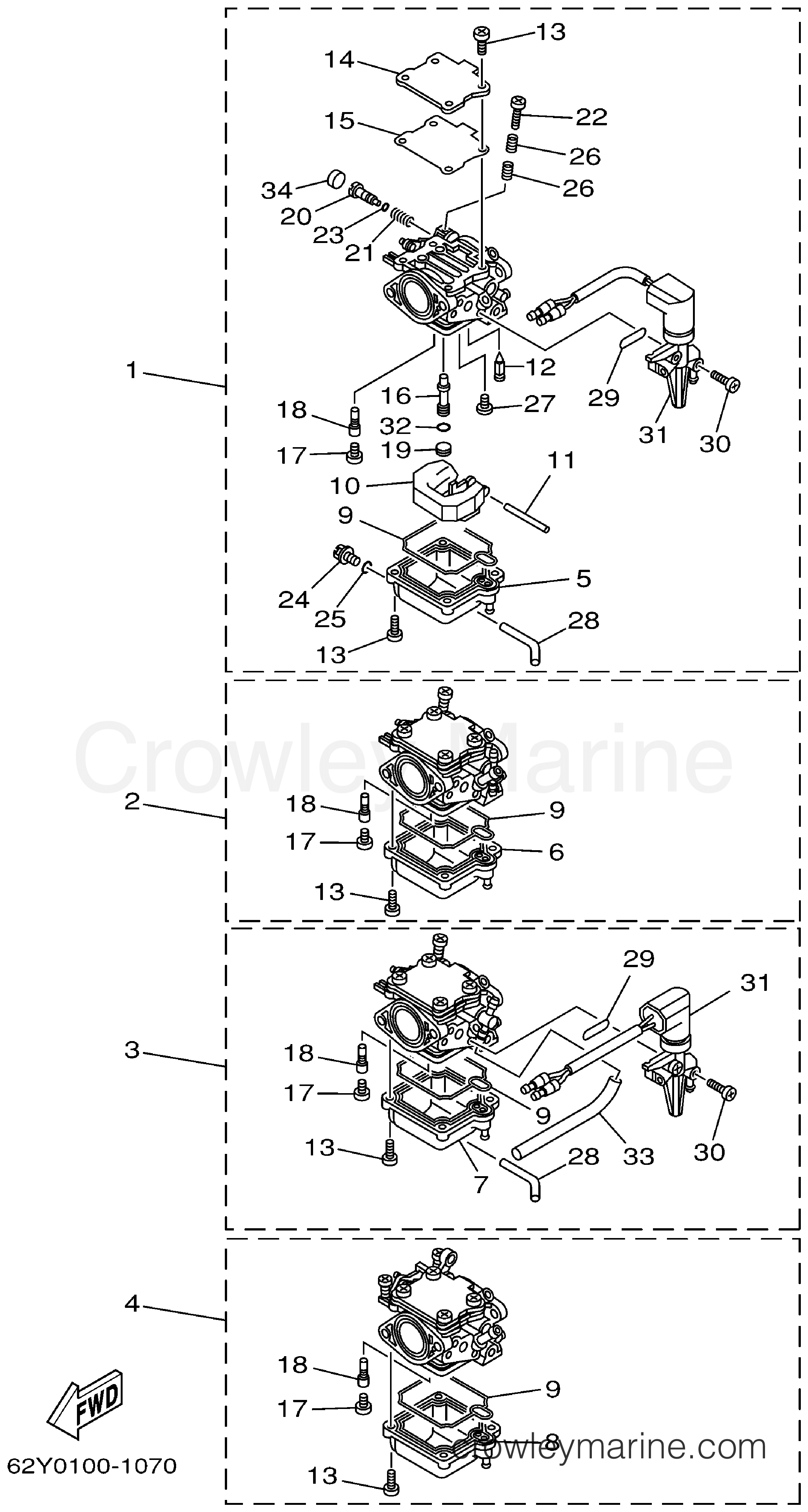 Yamaha Motors F50TJRA - CARBURETOR