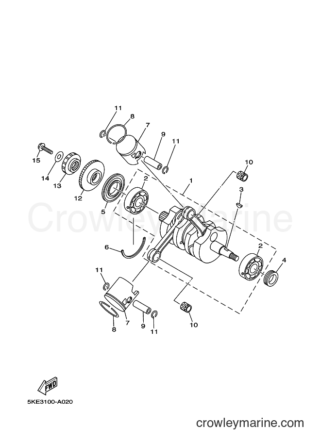 Yamaha Motors TZ250 (5KE3) [030] - CRANKSHAFT & PISTON