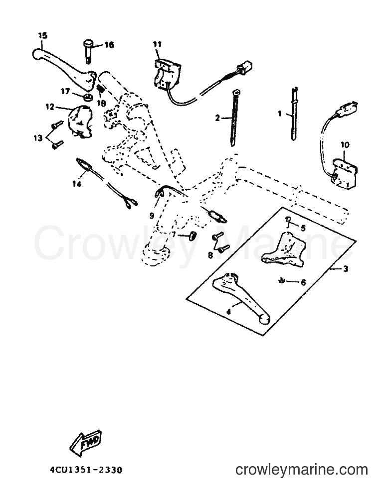 1993 Scooter YE50 - YE50 (4FW2) [999] - HANDLE SWITCH & LEVER
