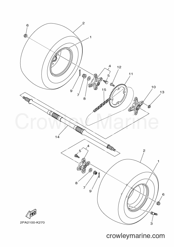 2012 ATV YFM125R - YFM125R (2PA5) [010] - REAR WHEEL