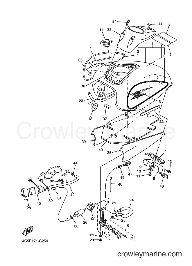 2008 Cruiser XVS650A - XVS650A (4C5P) [010] - FUEL TANK