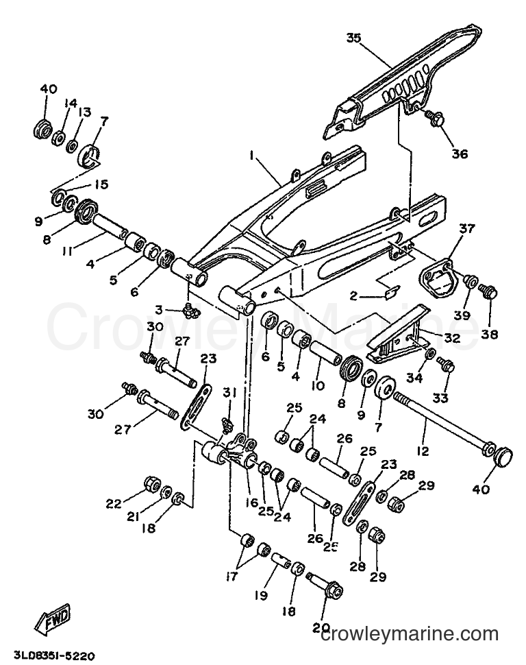 1995 Dirt Bike XTZ750 - XTZ750 (4PY1) [999] - REAR ARM