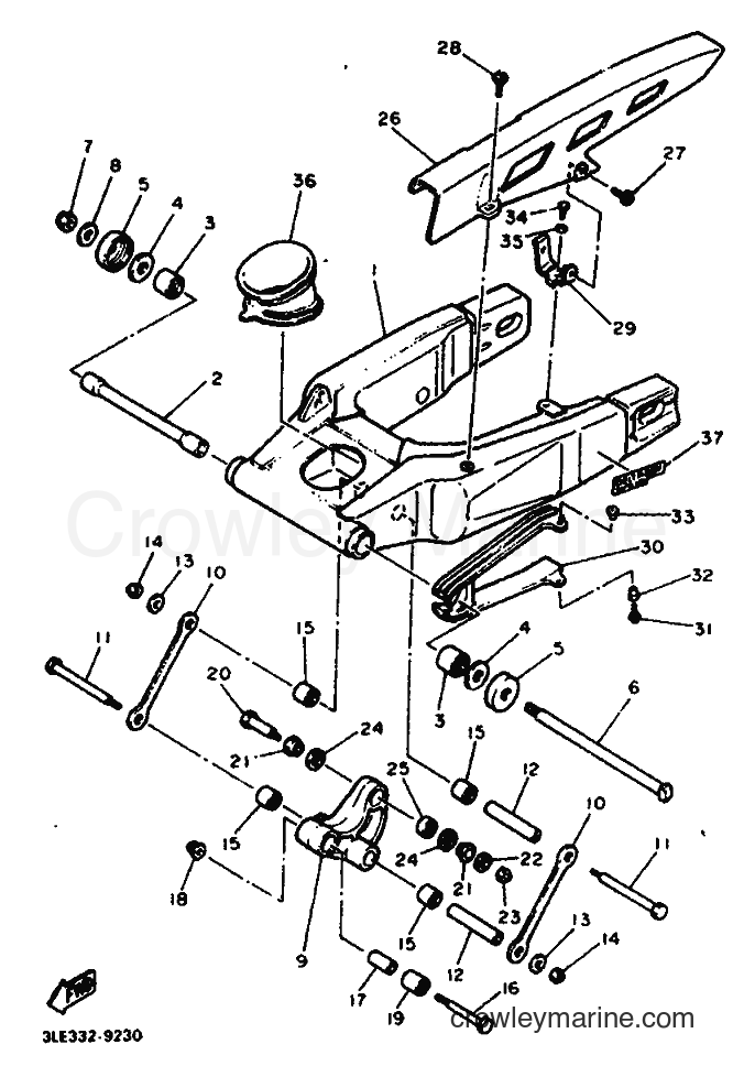 Yamaha Motors FZR1000 (3LE3) [010] - REAR ARM