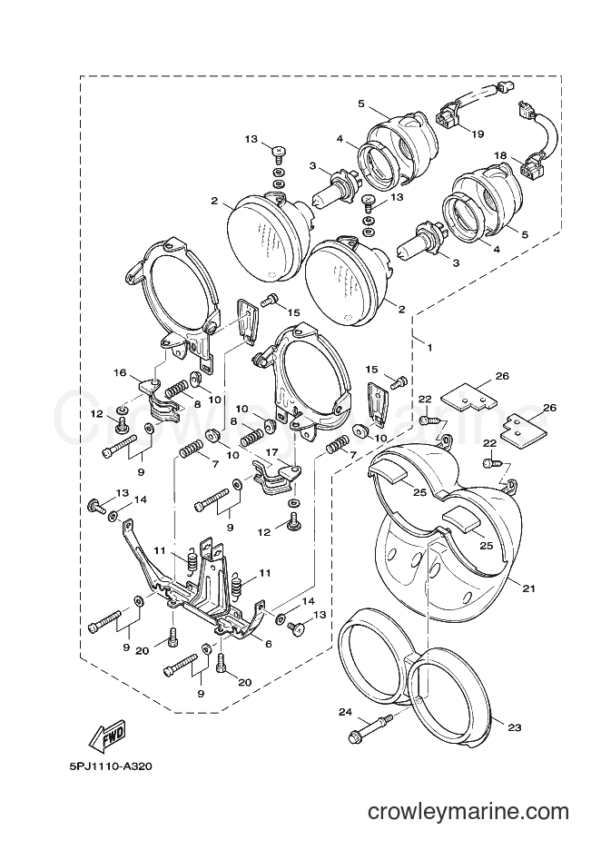 Yamaha Motors YW50 (5PN1) [010] - HEADLIGHT