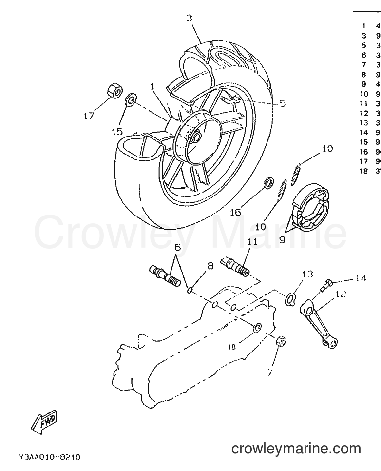 1996 Scooter CW50 - CW50 (4VV2) [999] - REAR WHEEL