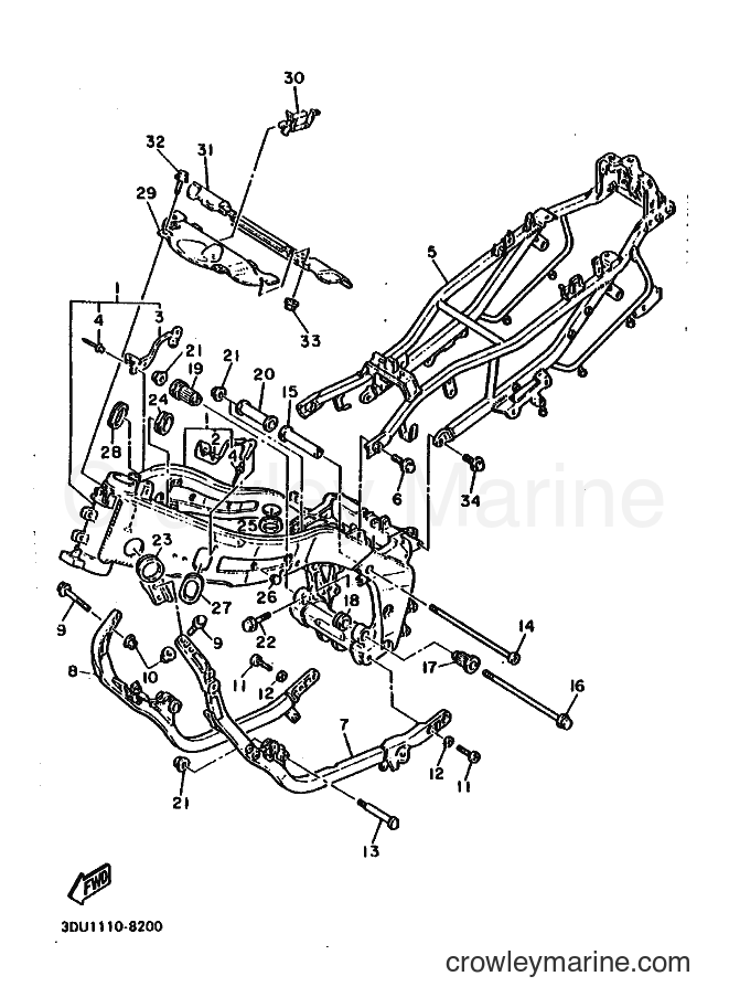 1988 Sport Bike FZR1000 - FZR1000 (3DV1) [020] - FRAME